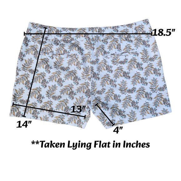 LOFT Women's Shorts 4" Inseam Mid-Rise White Leafs Printed Cotton Size 12 (Large - Picture 11 of 12